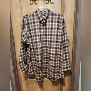 Dick Ferguson Blue and White Casual Plaid Button Down Shirt